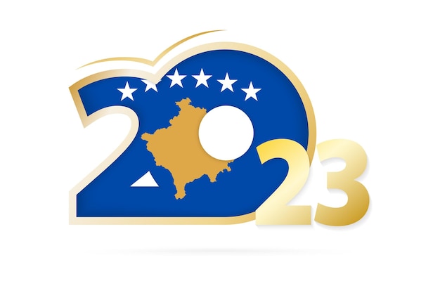 Año 2023 con patrón de bandera de kosovo