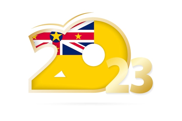 Año 2023 con patrón de bandera de niue