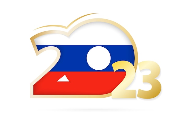 Año 2023 con patrón de bandera de rusia