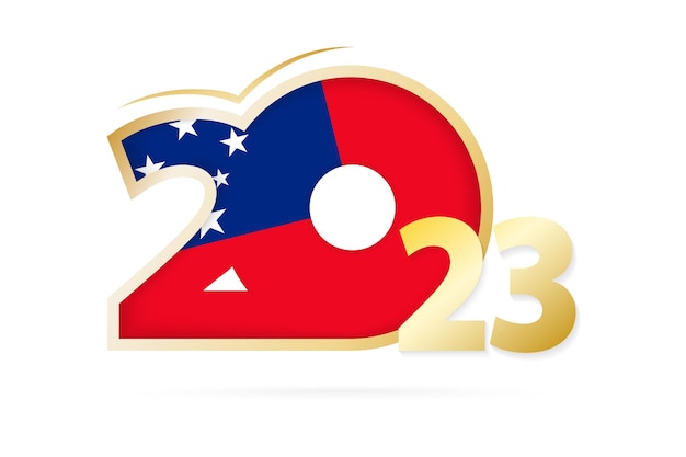 Año 2023 con patrón de bandera de samoa