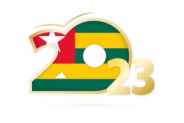 Vector año 2023 con patrón de bandera de togo