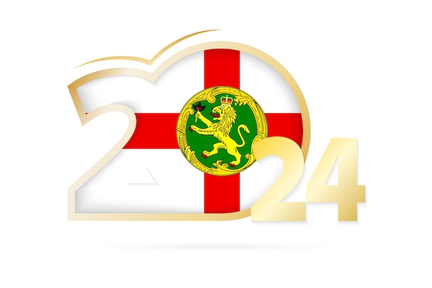 Año 2024 con patrón de bandera de Alderney