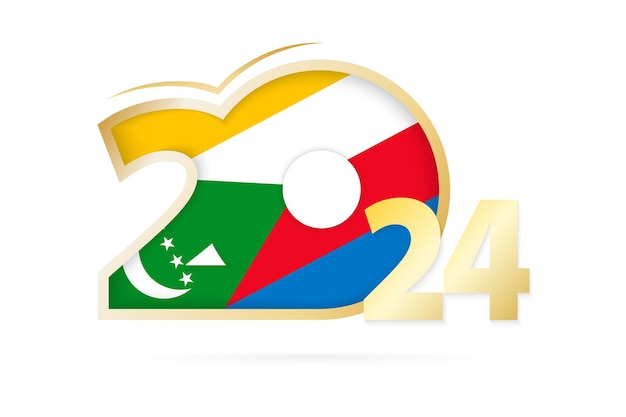 Año 2024 con patrón de bandera de Comoras