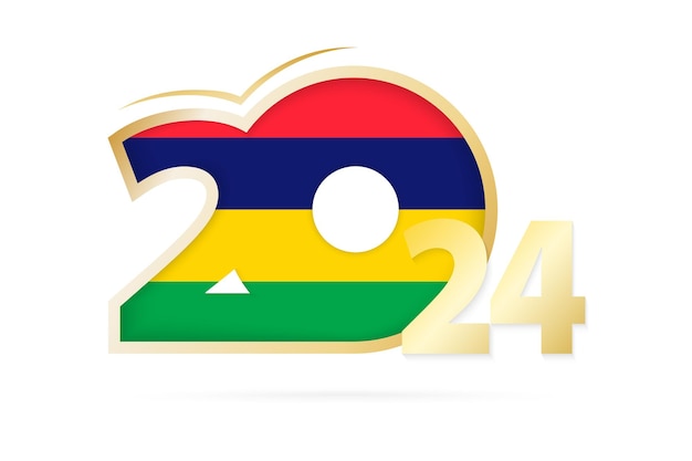 Año 2024 con patrón de bandera de Mauricio