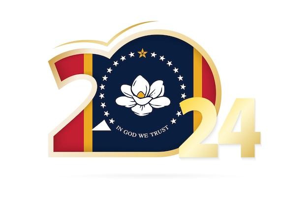 Año 2024 con patrón de bandera de Mississippi