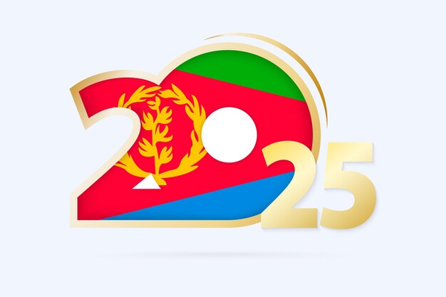 Año 2025 con el patrón de la bandera de Eritrea
