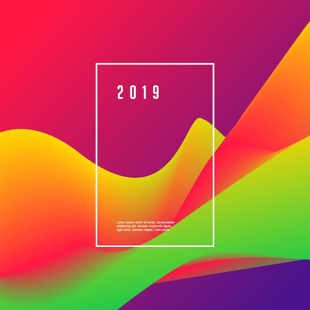 Año nuevo 2019 plantilla de cartel fiesta de víspera