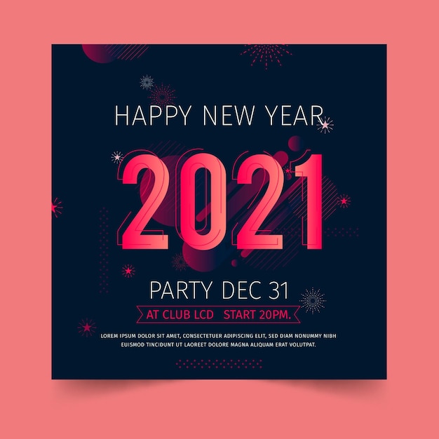 Año nuevo 2021 flyer square