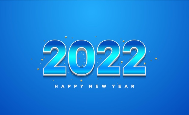 Año nuevo 2022 sobre fondo azul