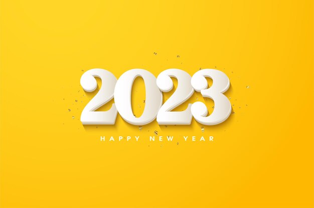 año nuevo 2023 con un bonito fondo amarillo.