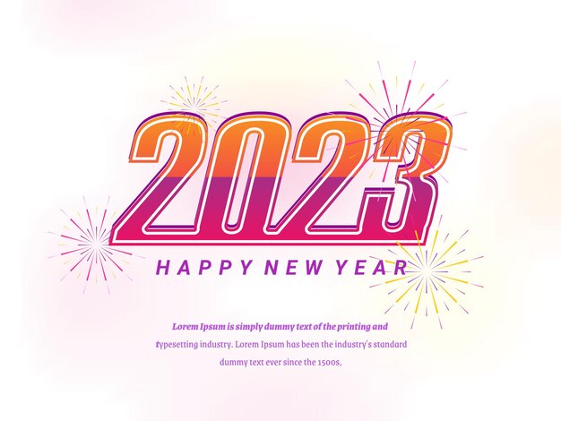 Año nuevo 2023 diseño de tarjetas de felicitación vector letras vectoriales