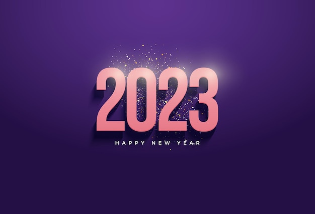 año nuevo 2023 con efecto de luz en cada número.