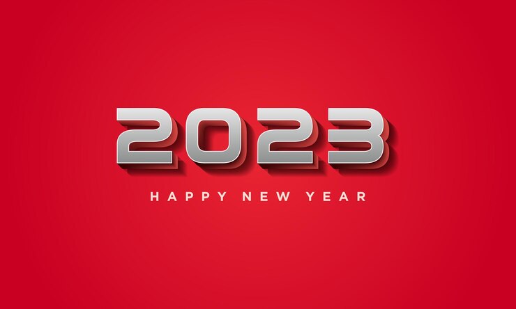 Vector año nuevo 2023 con elegantes números grises