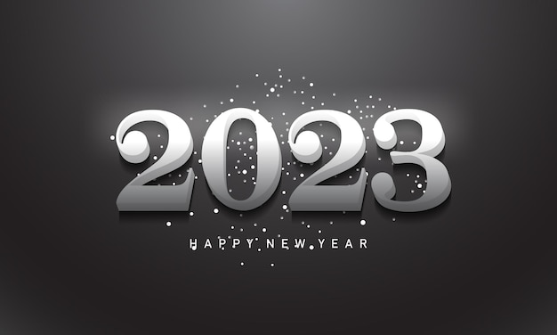 año nuevo 2023 con plata metálica y números brillantes