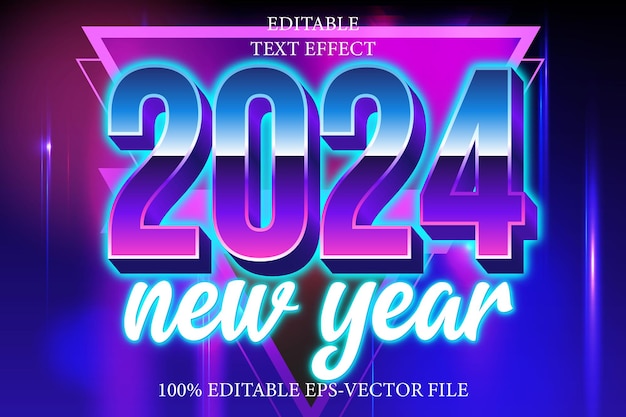 Año Nuevo 2024 Editable Estilo moderno 3D
