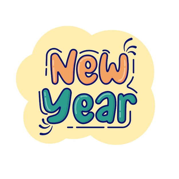 Año nuevo 2024 tarjeta de felicitación pancarta folleto flayer divertido niños diseño aislado color sólido
