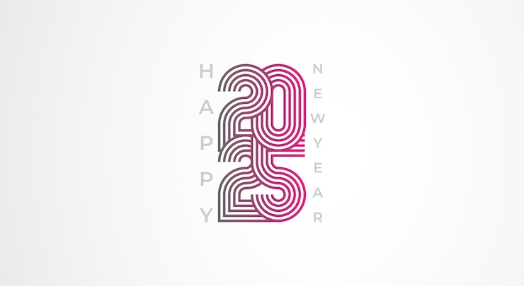 Vector el año nuevo 2025 inspiración de diseño de logotipo diseño plano elemento plantilla de logotipo logotipo de diseño de año nuevo