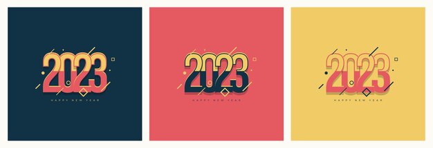 Año nuevo básico RGB2023 con logotipo de número colorido