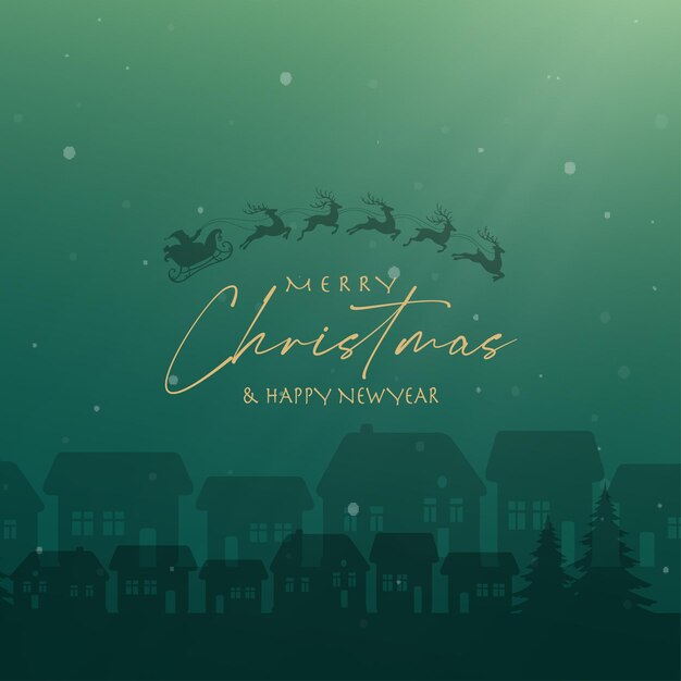 Año nuevo y cartel de Navidad