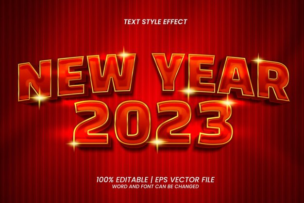Año nuevo chino 2023 Efecto de texto editable