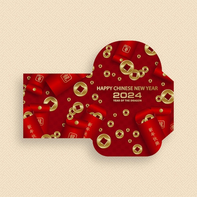 Año nuevo chino 2024 bolsillo de dinero de sobre rojo de la suerte para el año del Dragón