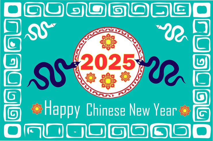 año nuevo chino 2025 año nuevo lunar yaer ilustración vectorial de serpiente