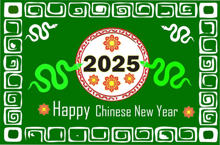 año nuevo chino 2025 año nuevo lunar yaer ilustración vectorial de serpiente