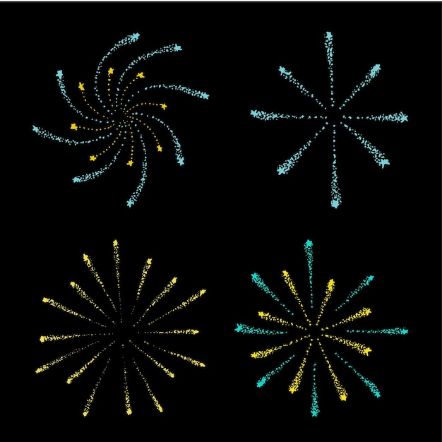 Año nuevo chino Ilustración de fuegos artificiales Gráfico de petardos