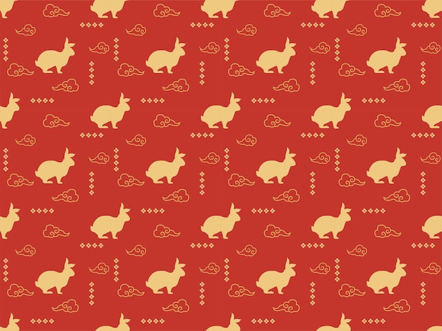 año nuevo chino tradicional fondo zodiaco japonés vector patrón sin costura rico rojo lunar cny