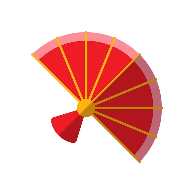Año Nuevo chino Vector icono plano de ventilador chino para sitios web aplicaciones libros anuncios artículos y otros lugares Ilustración vibrante