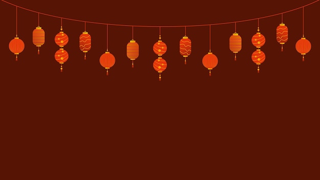 Año Nuevo chino Vector linterna china Festival de luz roja del Año Nuevo chino