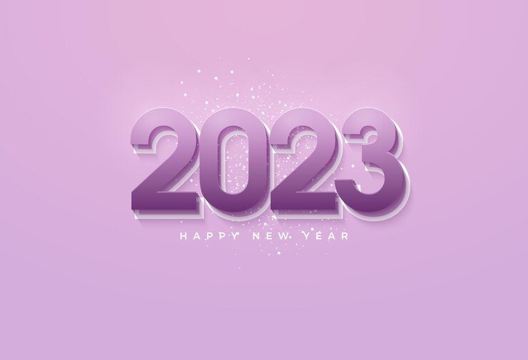 Vector año nuevo con concepto de color lavanda.