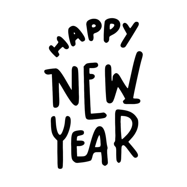 El año nuevo elegante 2025 Arte de tipografía vectorial