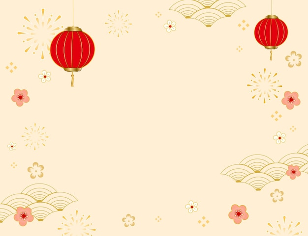 año nuevo lámpara roja tradicional