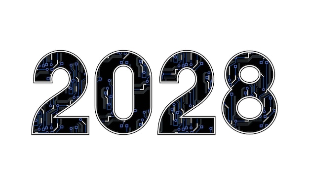 Año nuevo con tecnología futurista concepto de fondo sostenible