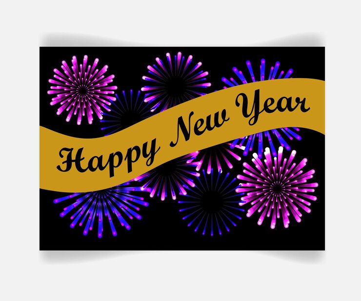 Vector año nuevo vectorial 2024 con fondo colorido