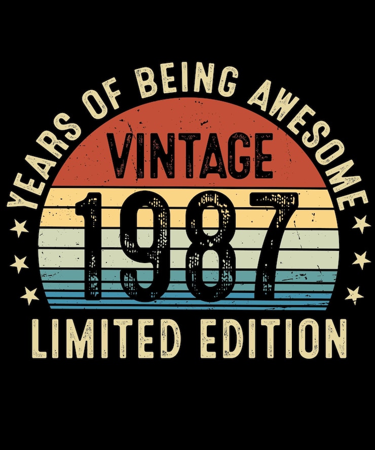 Vector el año de ser increíble vintage 1987 edición limitada diseño de camiseta