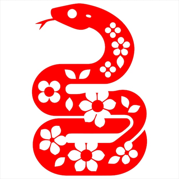 Año de la Serpiente Ilustración de acciones Año nuevo chino Serpiente Vector Sombra símbolo del zodiaco chino