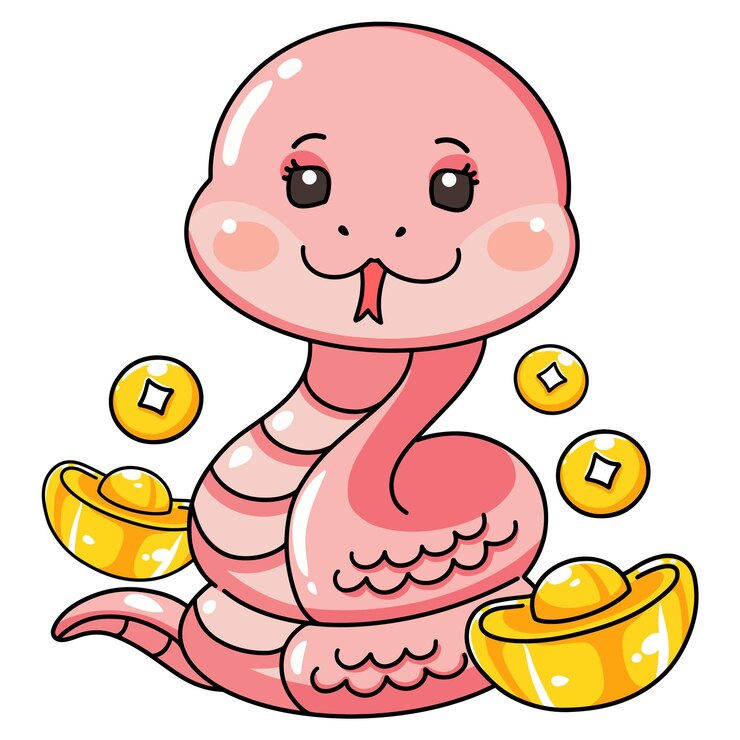 El Año de la Serpiente incluye una linda caricatura de serpiente rosa
