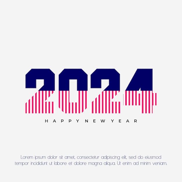 el año vectorial 2024 años nuevos símbolo de felicitación logotipo ilustración vectorial