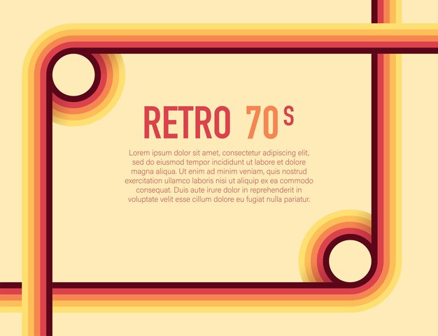 Años 70, 1970 fondo de líneas retro stock vector abstracto. Ilustración vectorial
