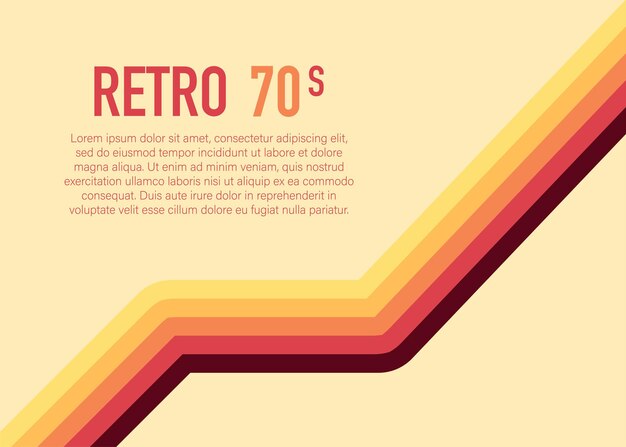Años 70, 1970 fondo de líneas retro stock vector abstracto. Ilustración vectorial