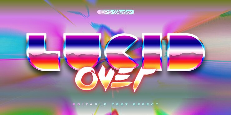Vector años 80 lúcidos sobre efecto de texto editable tema de regreso al futuro