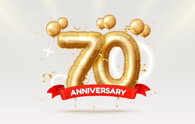 años aniversario de la persona globos de cumpleaños en forma de números del vector de año