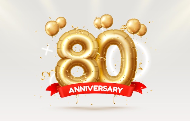 años aniversario de la persona globos de cumpleaños en forma de números del vector de año