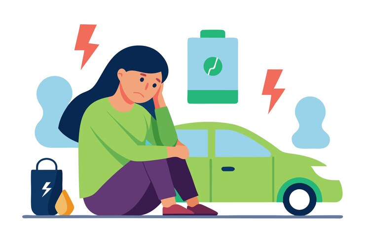 Vector ansiedad por la carga de los vehículos eléctricos