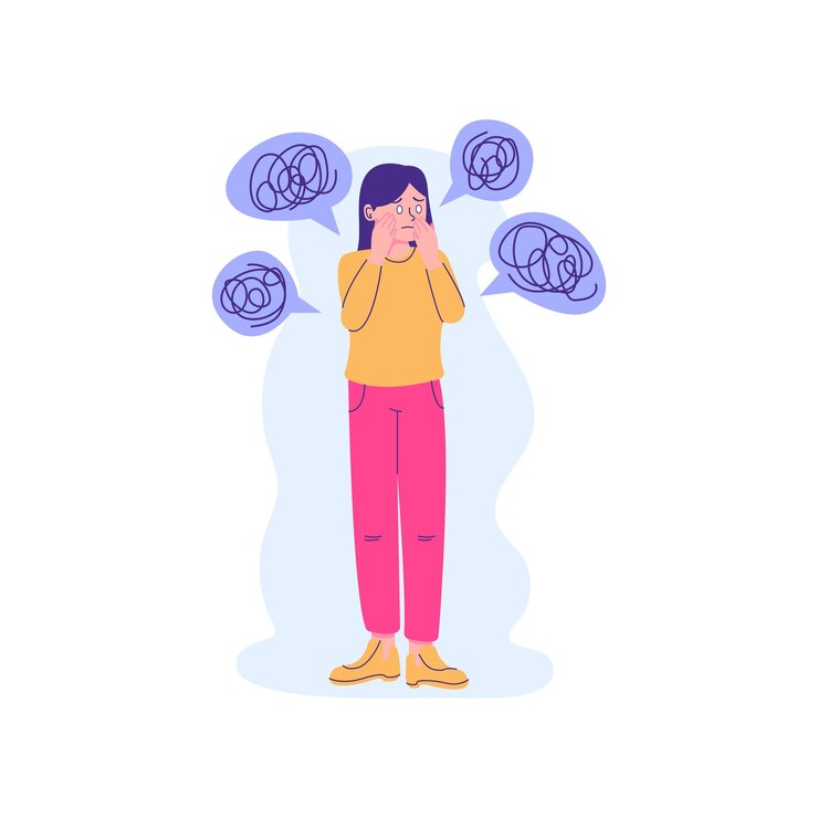 Vector ansiedad vector problemas de salud mental ilustración