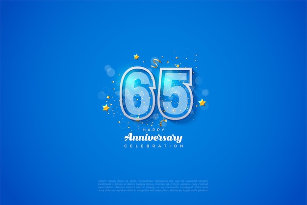 Antecedentes del 65 aniversario con números transparentes.