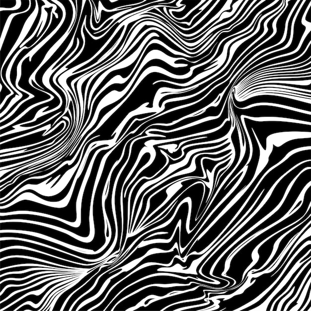Antecedentes abstractos Ilusión hipnótica con color blanco y negro líquido
