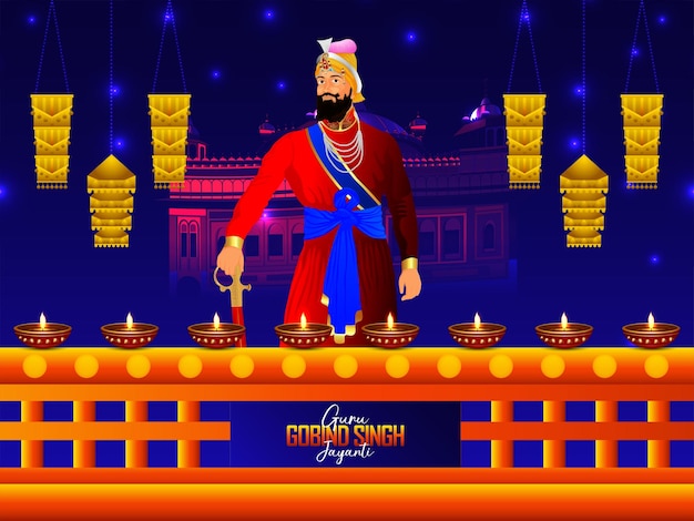 Vector antecedentes de la celebración del aniversario de guru gobind singh